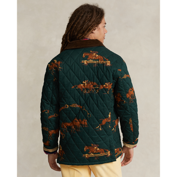 Equestrian Print Twill Barn Coat