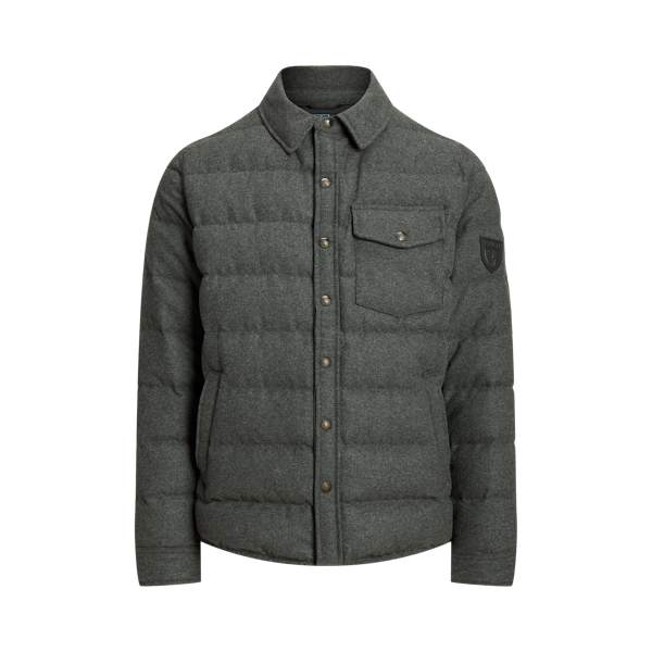 Quilted Wool Blend Down Jacket