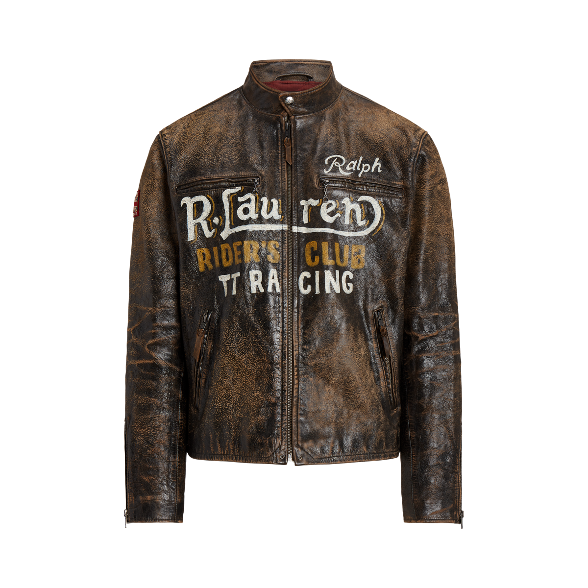 Hand Painted Leather Cafe Racer Jacket