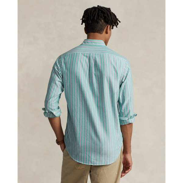 Green/Pink Multi Classic Fit Striped Oxford Shirt Polo Ralph Lauren 5