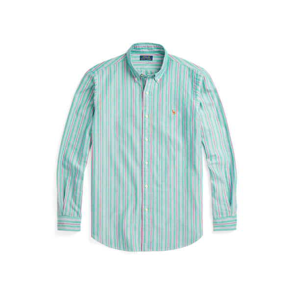 Green/Pink Multi Classic Fit Striped Oxford Shirt Polo Ralph Lauren 2