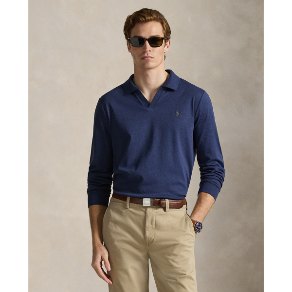 Spring Navy Heather Classic Fit Soft Cotton Polo Shirt Polo Ralph Lauren 1