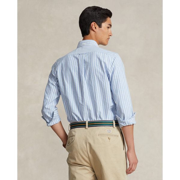 Blue/White Custom Fit Striped Oxford Popover Shirt Polo Ralph Lauren 5
