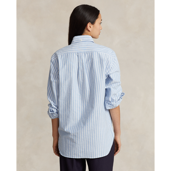 Blue/White Custom Fit Striped Oxford Popover Shirt Polo Ralph Lauren 7