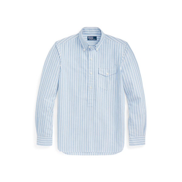 Custom Fit Striped Oxford Popover Shirt