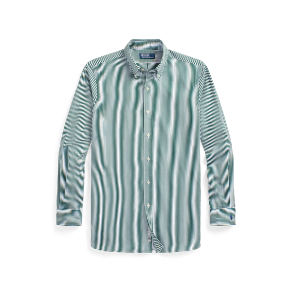 Forest/White Custom Fit Striped Poplin Shirt Polo Ralph Lauren 2