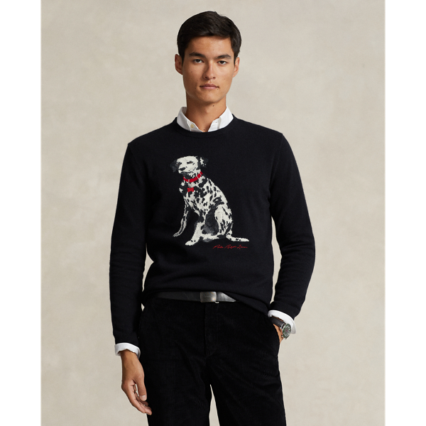 Polo Black Dalmatian Intarsia-Knit Cashmere Sweater Polo Ralph Lauren 1