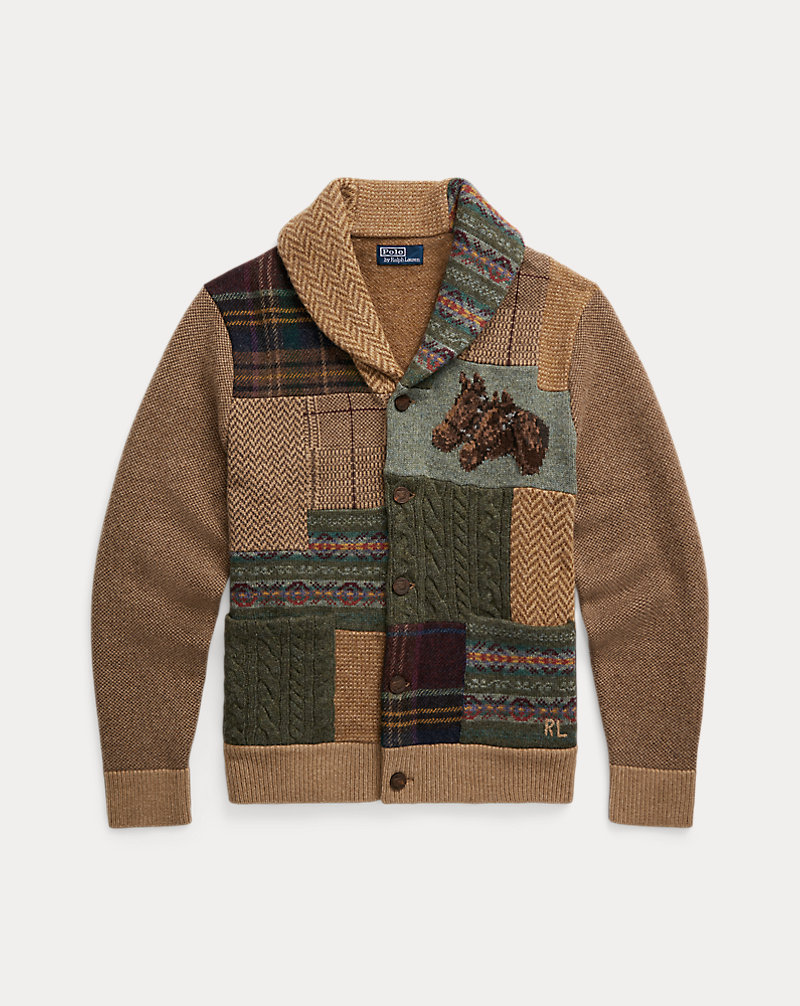 Patchwork Wool Shawl Cardigan Patchwork Wool Shawl Cardigan