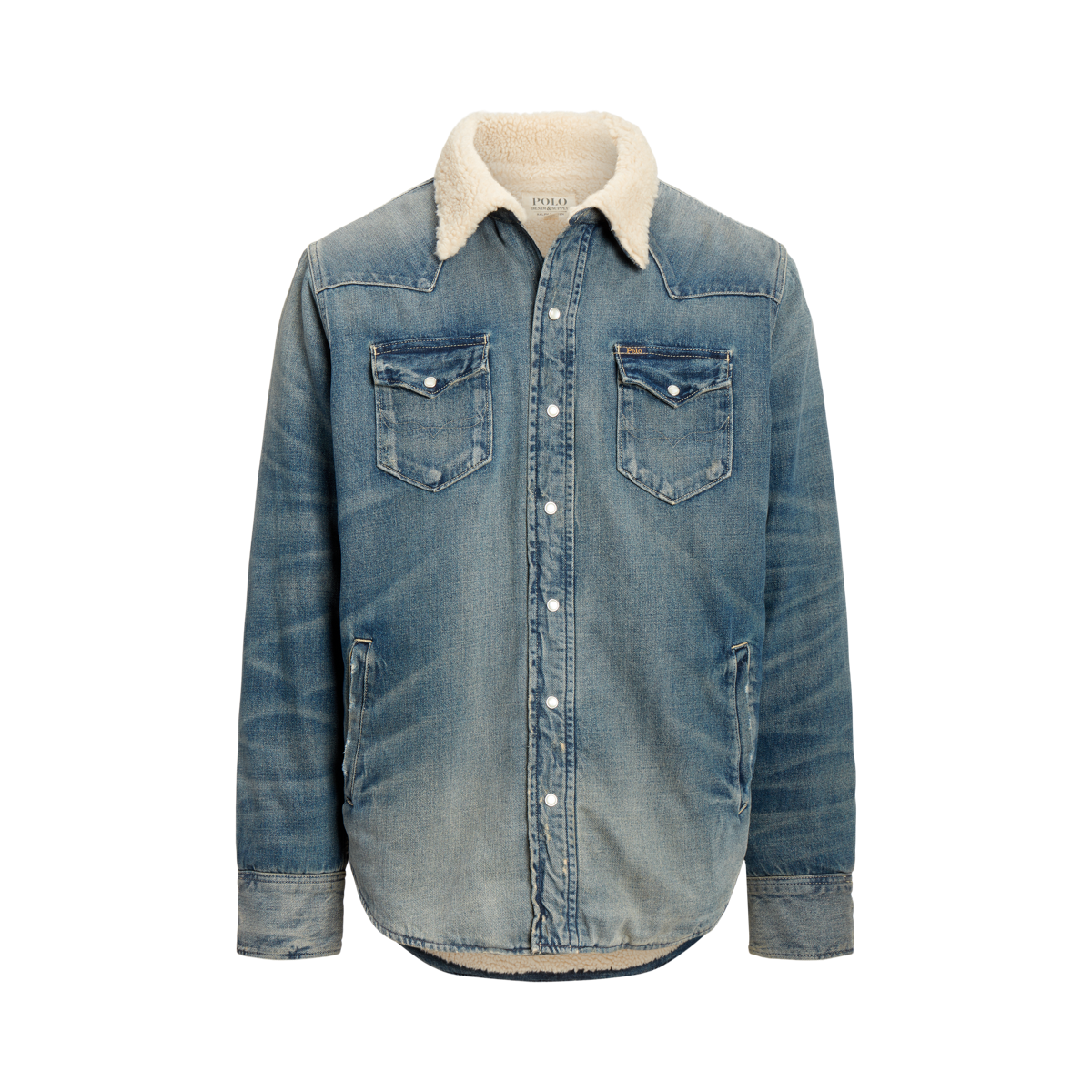 Fleece Lined Denim Western Shirt Jacket