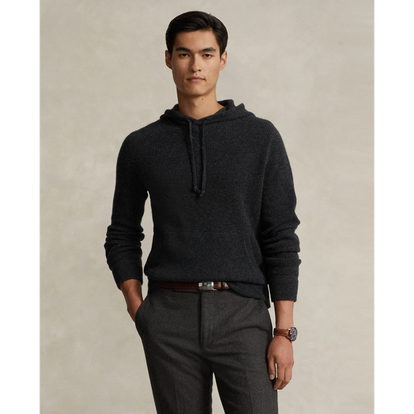 Dark Granite Washable Cashmere Hooded Sweater Polo Ralph Lauren 1