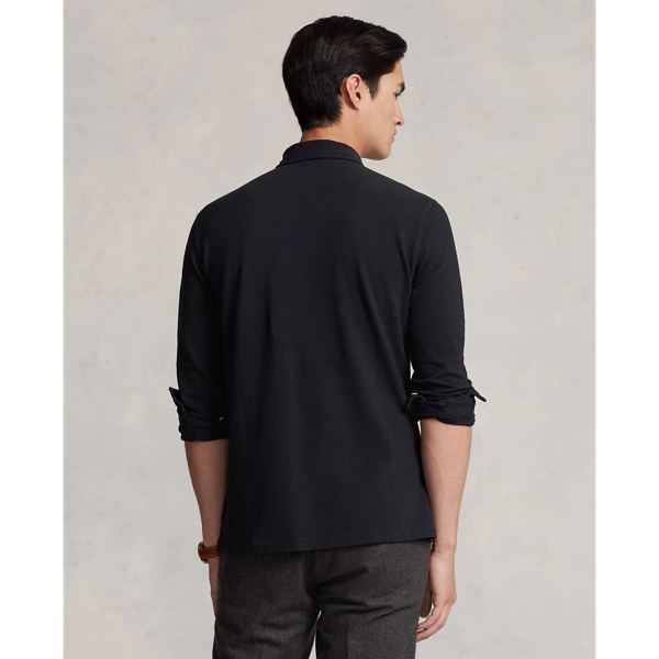 Polo Black Classic Fit Mesh Polo Shirt Polo Ralph Lauren 5