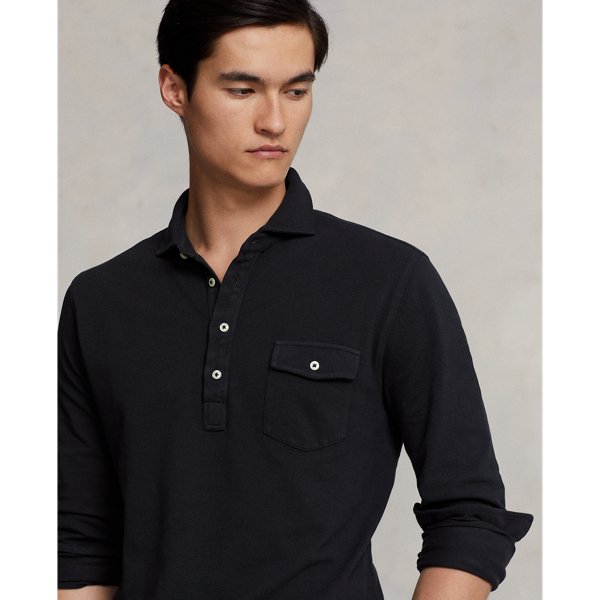 Polo Black Classic Fit Mesh Polo Shirt Polo Ralph Lauren 6