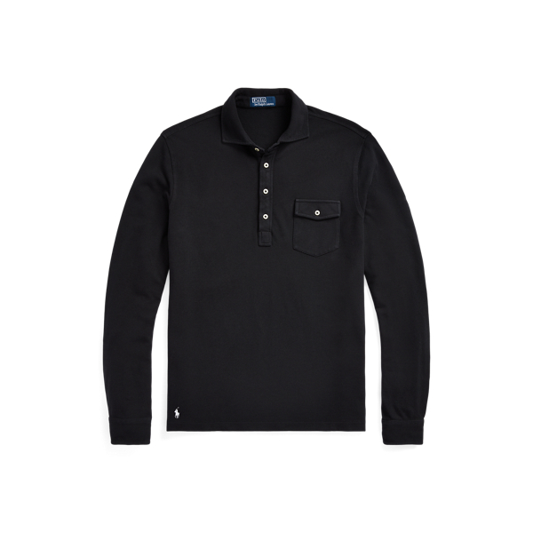 Polo Black Classic Fit Mesh Polo Shirt Polo Ralph Lauren 2