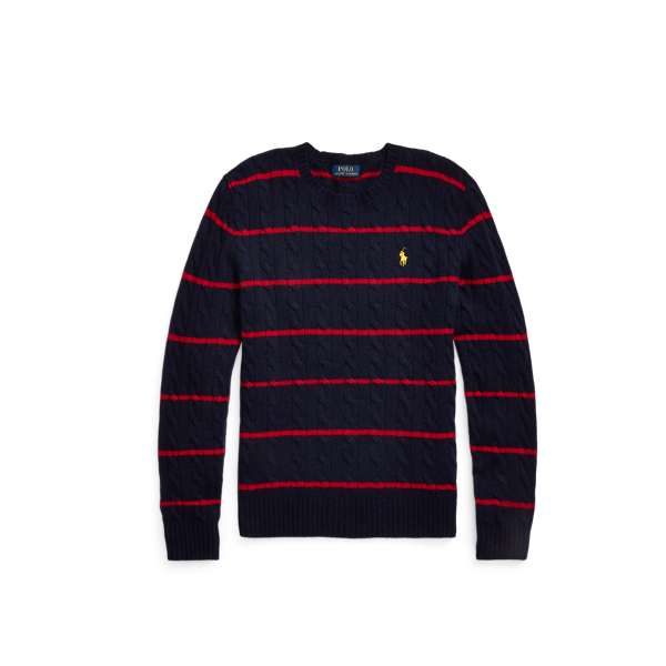 Camisola de caxemira-l&atilde; tran&ccedil;ada Polo Ralph Lauren em 1