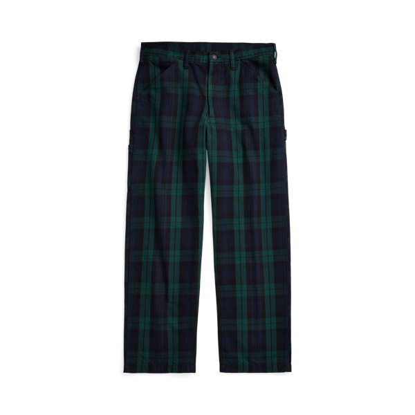 Relaxed Fit Plaid Twill Pant