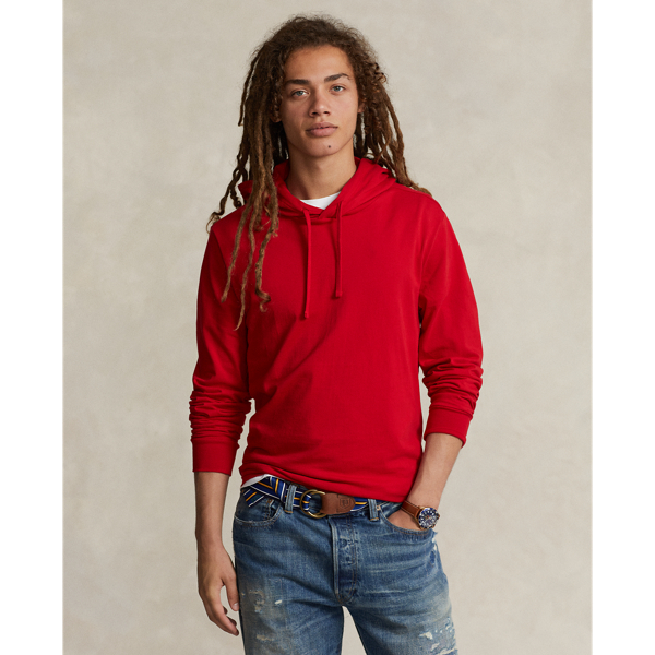 RL 2000 Red Big Pony Logo Jersey Hooded T-Shirt Polo Ralph Lauren 1