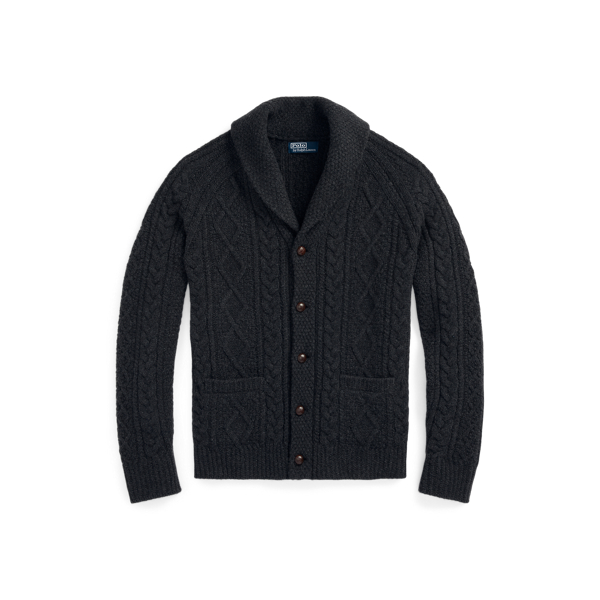Aran-Knit Wool-Cashmere Shawl Cardigan Polo Ralph Lauren 1