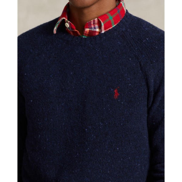 Ancient Navy Donegal Wool-Blend Saddle-Sleeve Sweater Polo Ralph Lauren 6
