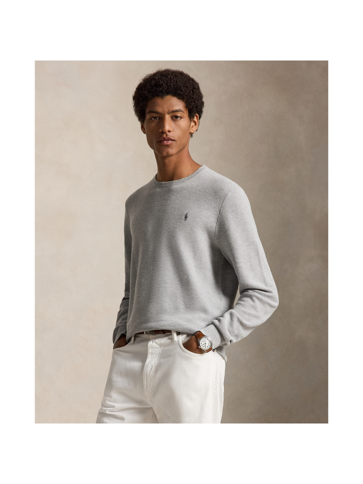 Мужские свитеры Ralph Lauren Mesh-Knit Cotton Crewneck Sweater — фото 4