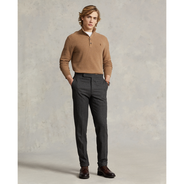 Latte Brown Heather Mesh-Knit Cotton Mockneck Sweater Polo Ralph Lauren 4