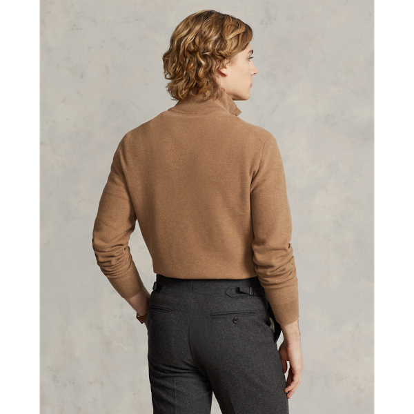 Latte Brown Heather Mesh-Knit Cotton Mockneck Sweater Polo Ralph Lauren 5