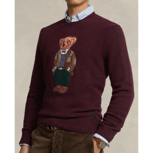 Mens polo teddy bear sweater best sale