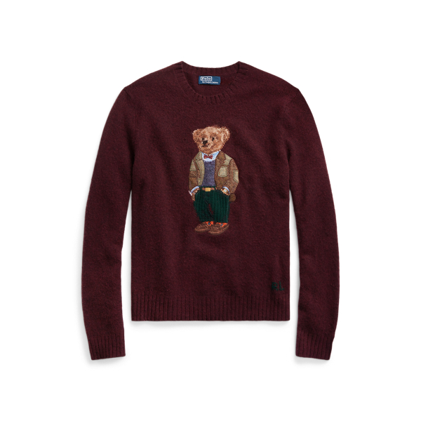 Maglia Polo Bear in lana e cashmere