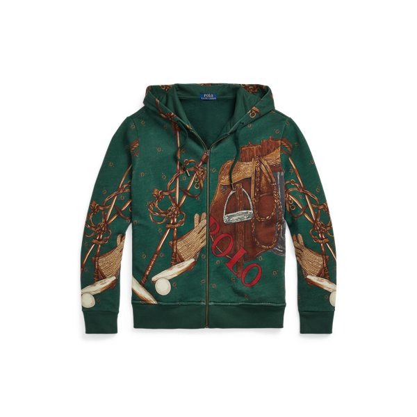 Sweat &agrave; capuche zipp&eacute; &agrave; motif de selle Polo Ralph Lauren en 1