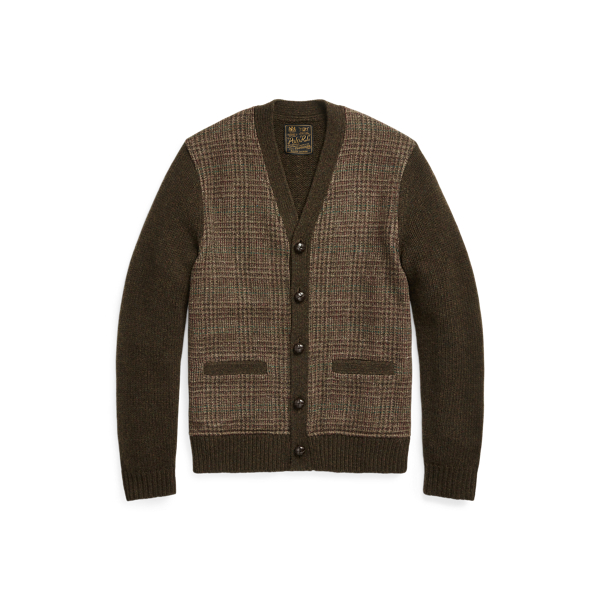 Glencheck-Strickjacke aus Wolle Polo Ralph Lauren in 1