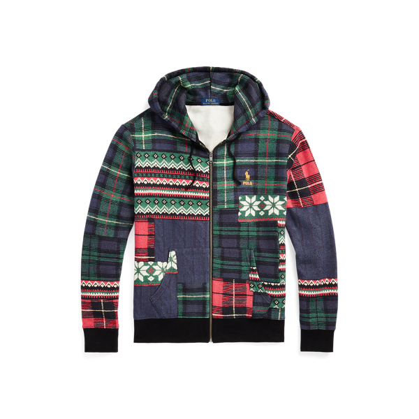 Patchwork-Print Fleece Full-Zip Hoodie Polo Ralph Lauren 1