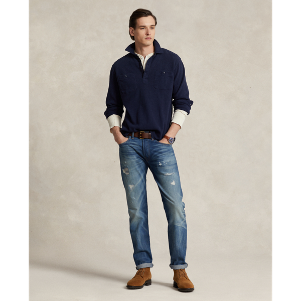 Cruise Navy Classic Fit Moleskin Popover Workshirt Polo Ralph Lauren 4