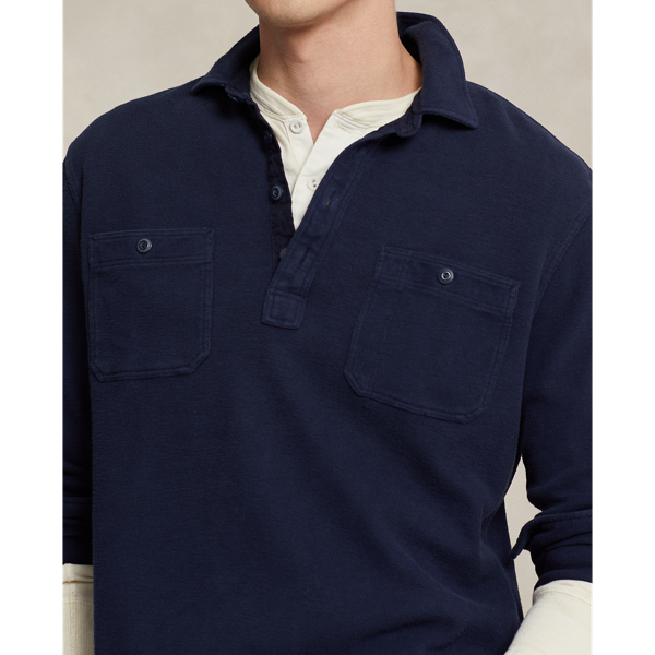 Cruise Navy Classic Fit Moleskin Popover Workshirt Polo Ralph Lauren 6