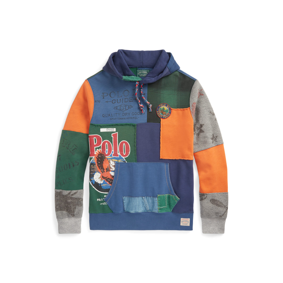 Polo ralph lauren men's patchwork hoodie hotsell