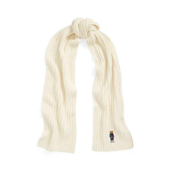 Polo Bear Rib-Knit Scarf