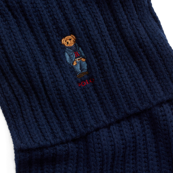 Rippenstrickschal mit Polo Bear Polo Ralph Lauren in J&auml;ger-Navy 3