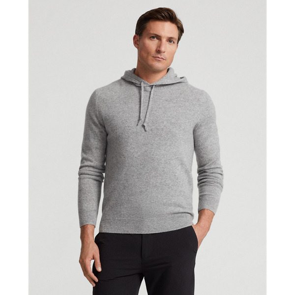 Steel Grey Heather Cashmere Hooded Sweater RLX 1