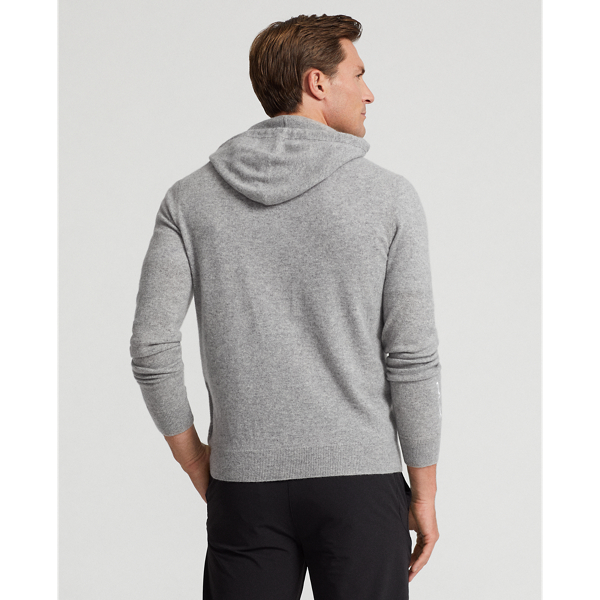 Steel Grey Heather Cashmere Hooded Sweater RLX 5