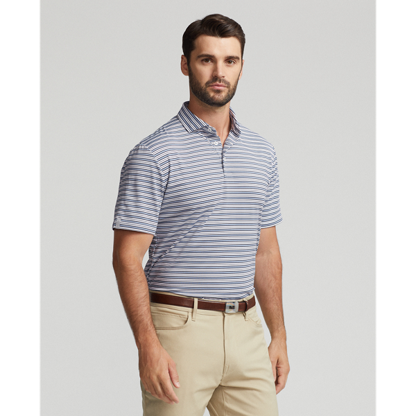 Vessel Blue Multi Classic Fit Stretch Jersey Polo Shirt RLX 1