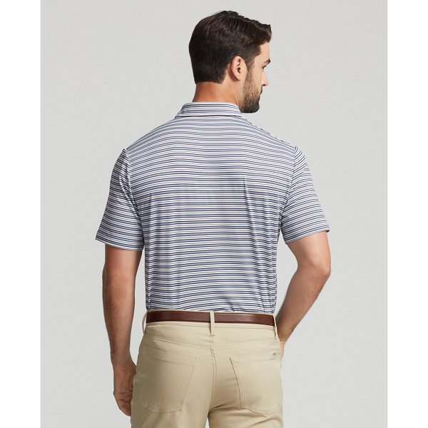 Vessel Blue Multi Classic Fit Stretch Jersey Polo Shirt RLX 5