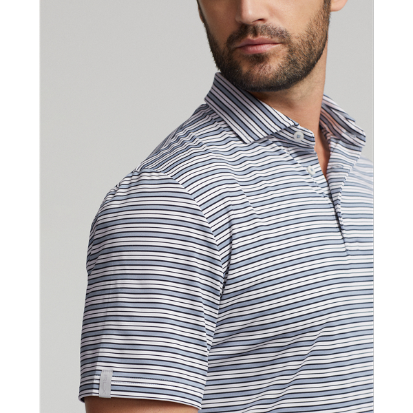 Vessel Blue Multi Classic Fit Stretch Jersey Polo Shirt RLX 6
