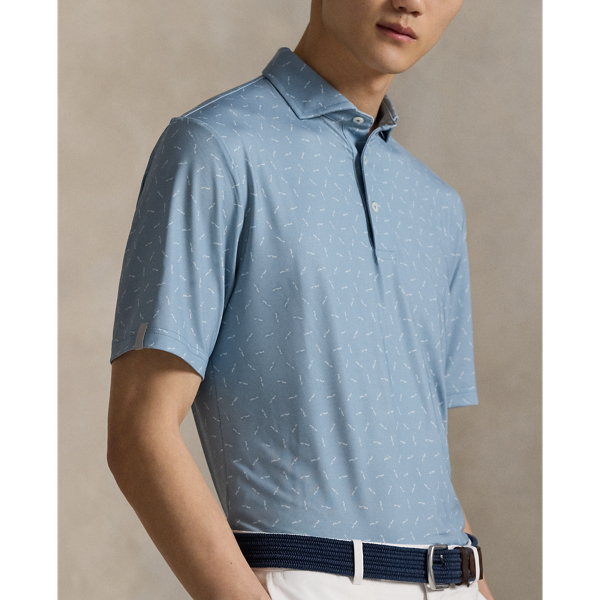 Vessel Blue Classic Fit Logo Performance Polo Shirt RLX 6