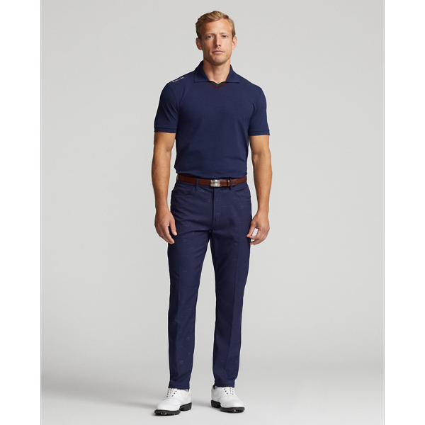 Refined Navy/Harvard Wine Custom Slim Fit Stretch Mesh Polo Shirt RLX 4