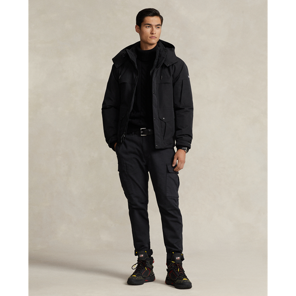 Polo Black Water-Repellent Faille Hooded Jacket RLX 4