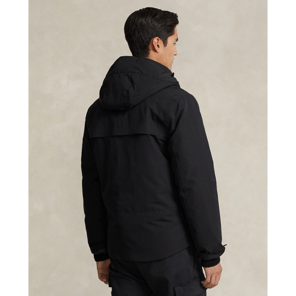 Polo Black Water-Repellent Faille Hooded Jacket RLX 5