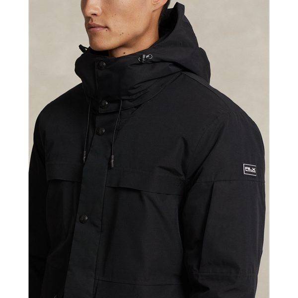 Polo Black Water-Repellent Faille Hooded Jacket RLX 6