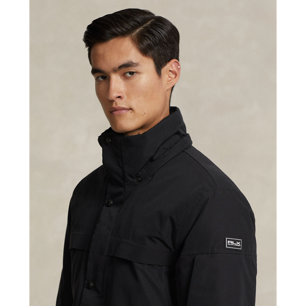 Polo Black Water-Repellent Faille Hooded Jacket RLX 7