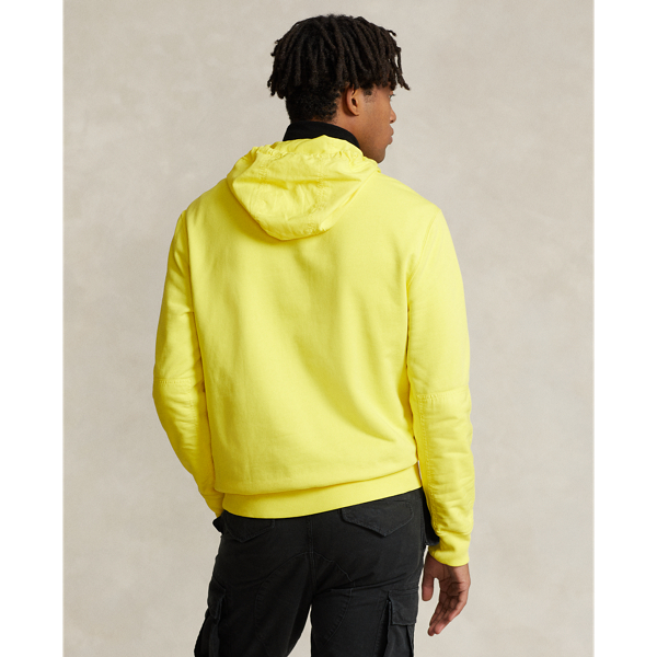 Sweat capuche demi-zipp&eacute; molleton au dos RLX en Citron pil&eacute; 5