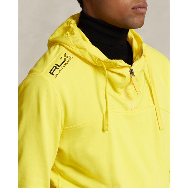 Sweat capuche demi-zipp&eacute; molleton au dos RLX en Citron pil&eacute; 6