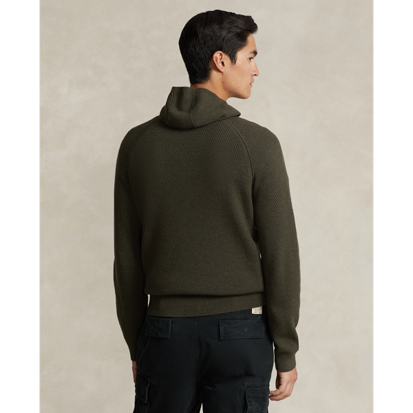 Waschbarer Kapuzenpullover aus Wolle RLX in Fossil-Gr&uuml;n 5