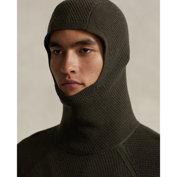 Waschbarer Kapuzenpullover aus Wolle RLX in Fossil-Gr&uuml;n 7